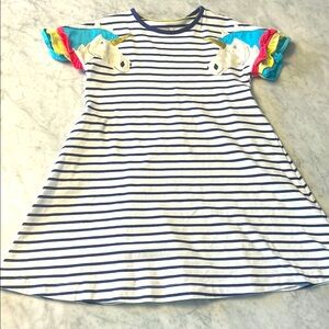 Striped Mini Boden Dress with Unicorn Sleeves